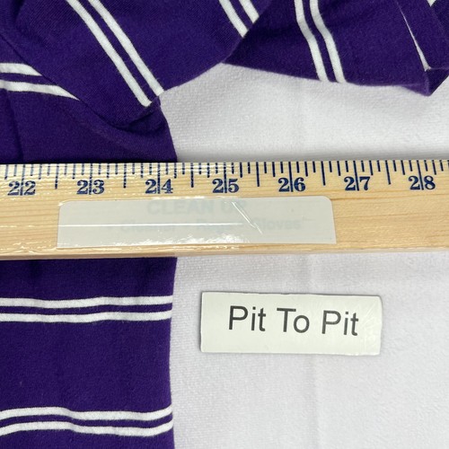 Polo de golf Ralph Lauren homme XL violet rayures chemin de fer coton Pima - Photo 6/7