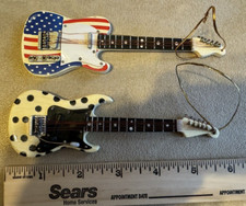  2 5.5" Electric Guitar Christmas Ornaments
