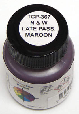 Tru-Color 367 N&W Late Passenger Car Maroon 1 oz. Solvent Based Acrylic Model Pa