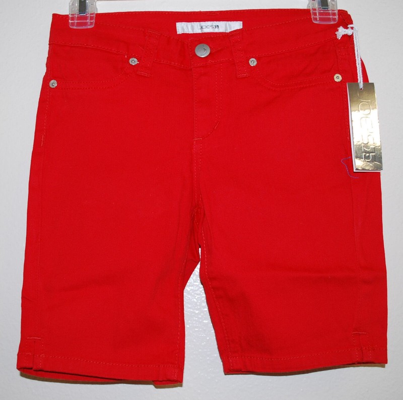 JOE'S JEANS Girls Solid RED Bermuda Stretch Everyday Cotton Shorts sz 12