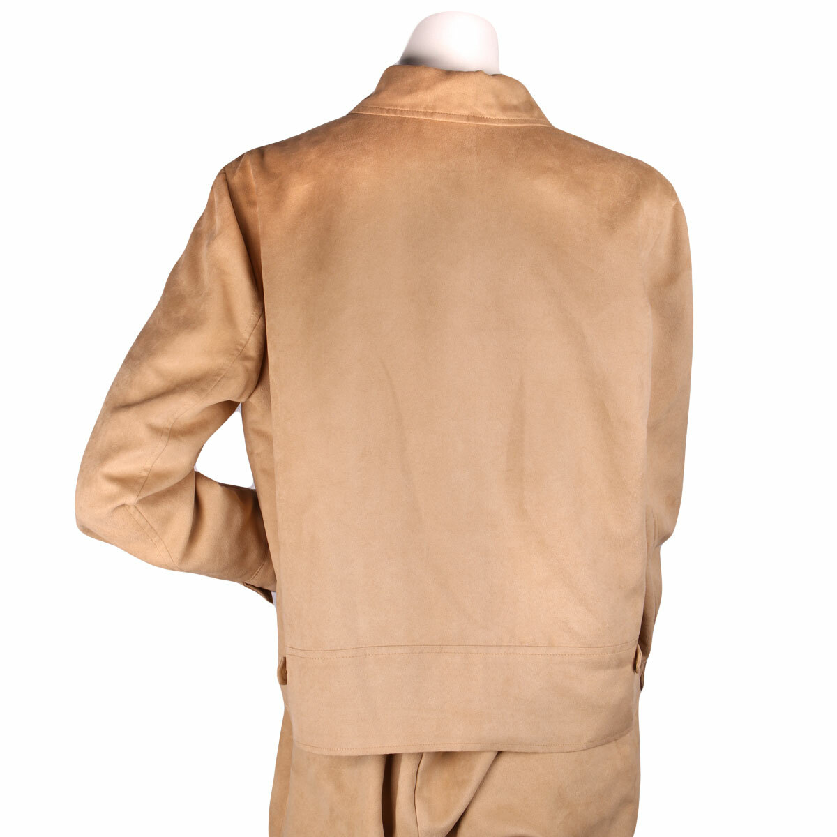 Vintage CLEO Petites Faux Suede Suit Microsuede Pant Blazer Tan