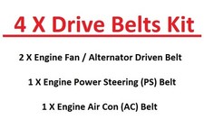 PER TOYOTA 4 RUNNER/SURF LN107/LN130 RHD VENTOLA MOTORE/ALTERNATORE+PS+CINTURE AC 88+