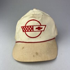 Vintage Trucker Hat Cap Snapback Rope Embroidered Chevy Chevrolet Logo Rope