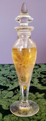Art Nouveau Era Lobmyer 1900's Tall Perfect Cologne Bottle w-Dauber Etched