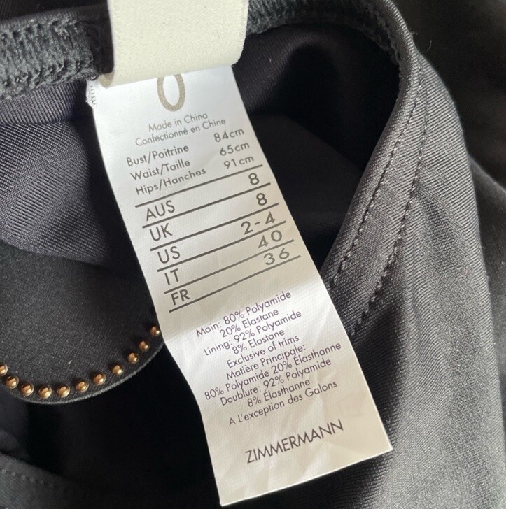 Edie Frill Bandeau ZIMMERMANN one-piece swimsuit black Size 0 NWT