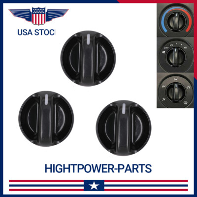 Fit Toyota Tundra 2000-06 Control Knobs Dials Heater A/C Fan Dash Set 3PCS USA