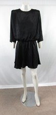 NWOT ZARA Women's Black 3/4 Sleeve Padded Shoulder Blouson Dress Size M #OS184