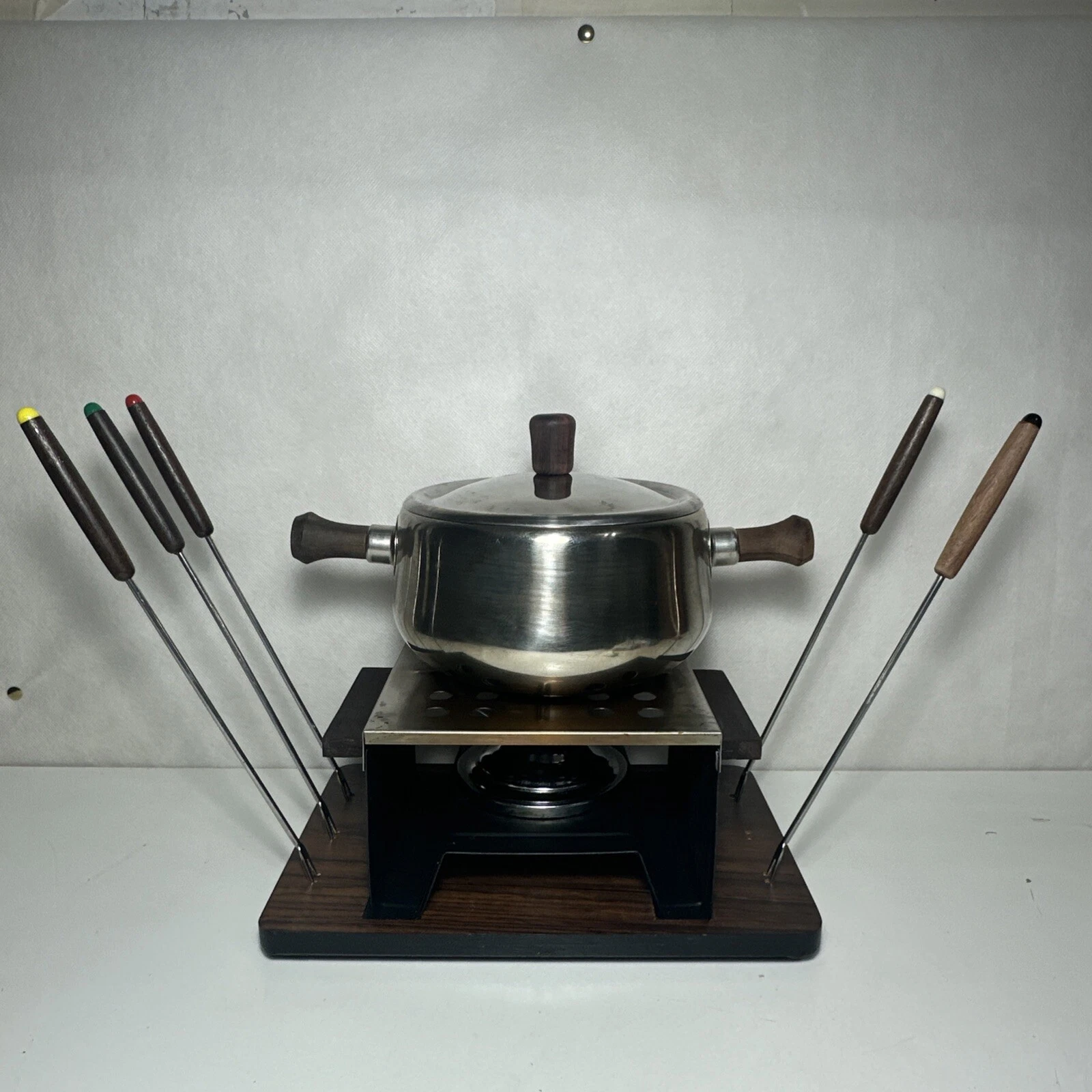 Vintage 1970s Fondue Set Home Paraphernalia 1974 Retro Preloved