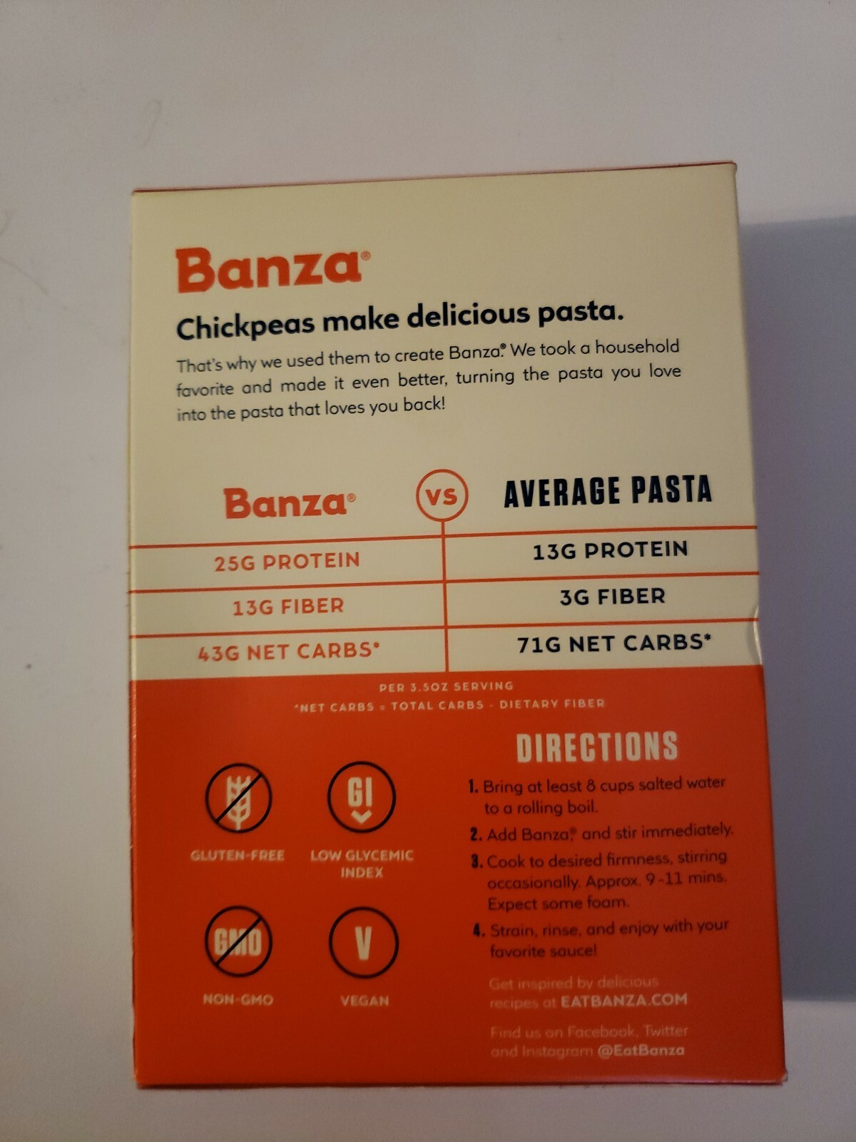 BANZA Chickpea Pasta – High Protein Gluten Free Healthy Pasta – SHELLS ...