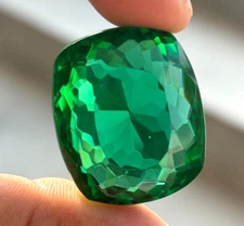 75 Cts Natural Certified Green Emerald Cushion Cut Colombian Loose Gemstone