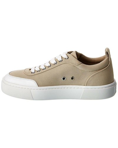 Christian Louboutin Simplerui Flat Beige White Bianco Canvas Low Top Sneaker 36 - Picture 8 of 12