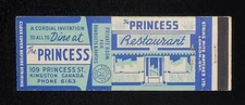 1940s EXCISE TAX FULL LENGTH The Princess Restaurant Phone 6163 Kingston ON Cana