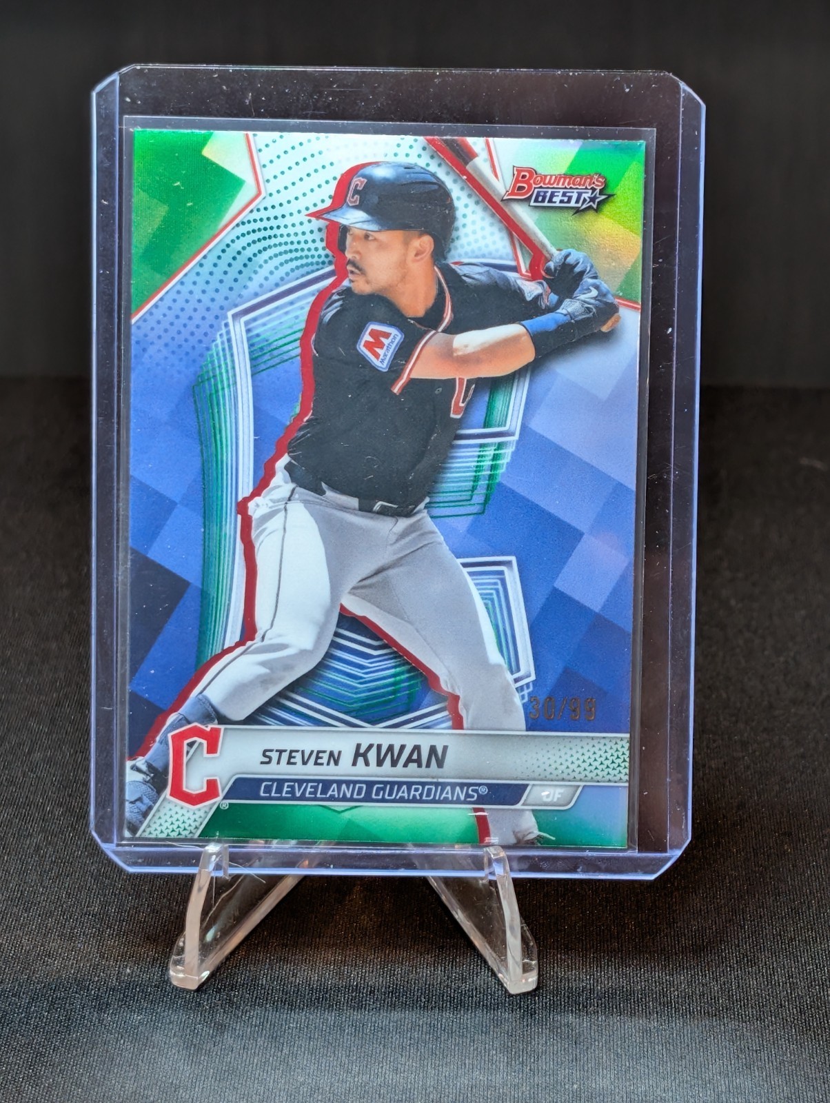 2022 Bowmans Best Green Refractor Steven Kwan /99 Guardians