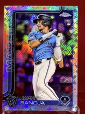 2025 Topps Chrome Logofractor Javier Sanoja #76 RC Miami Marlins