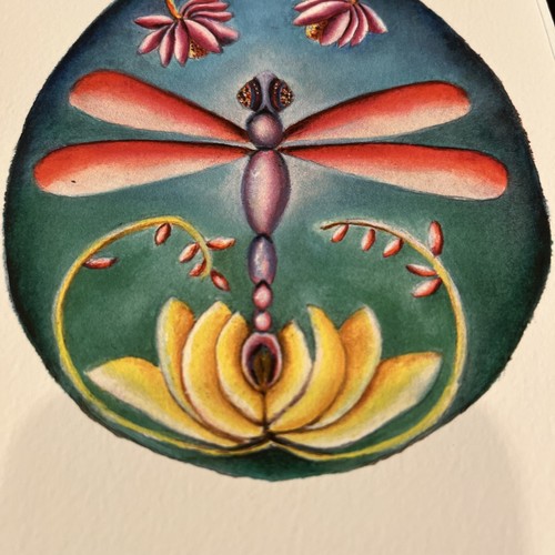 Rachel Tribble Dragonfly/Floral Egg Matted Print-Signed 32/250-5.5”x7.5” - Picture 3 of 8