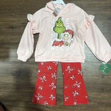 GRINCH  CINDY WHO Nice Sz 3T Hooded Pant Outfit Girls Pink  Red