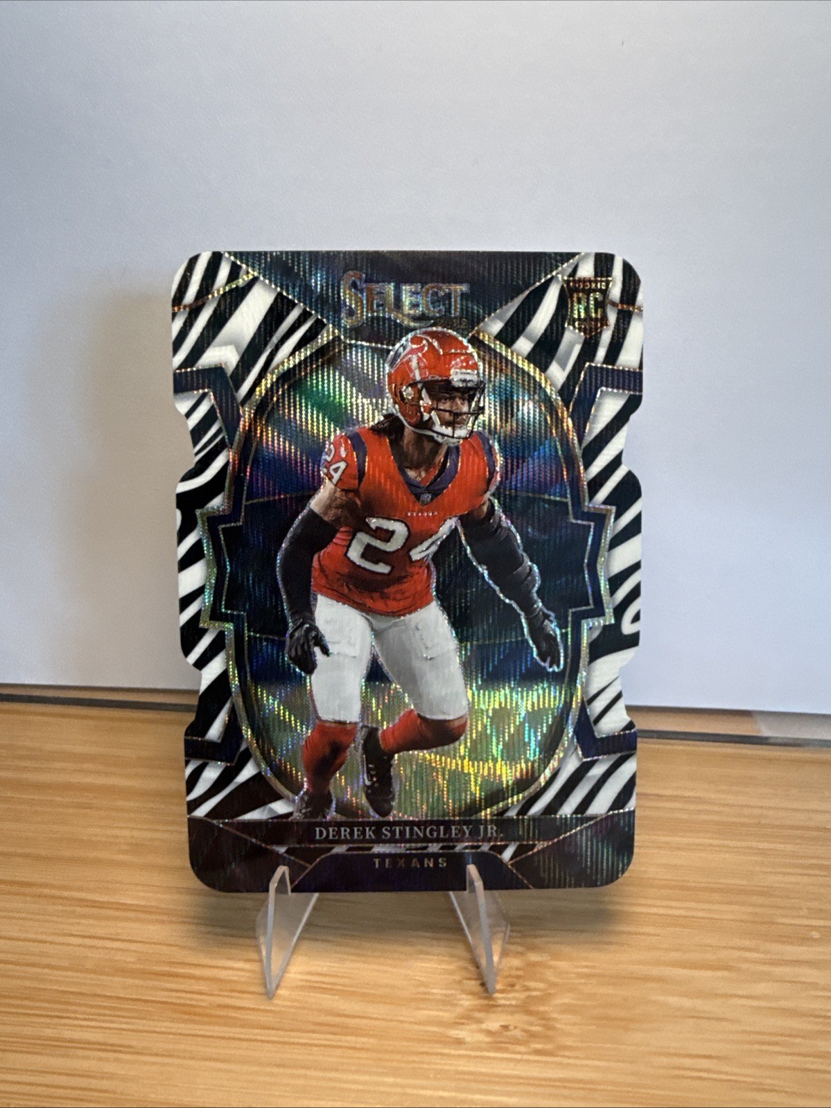 2022 Panini Select Football Derek Stingley Jr. Concourse Zebra Rookie Die Cut
