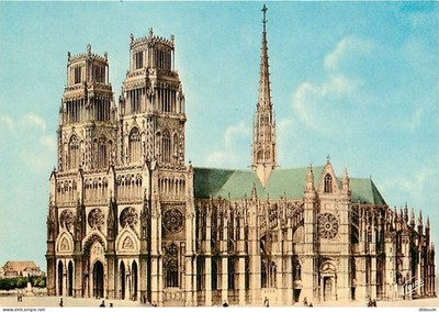 Postcard - 45 - Orleans - The Cathedral of the Holy Cross - After an engraving