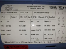 Worldwide Electric / ODP5-18-184T / HP 5 / 184T / Electric Motor