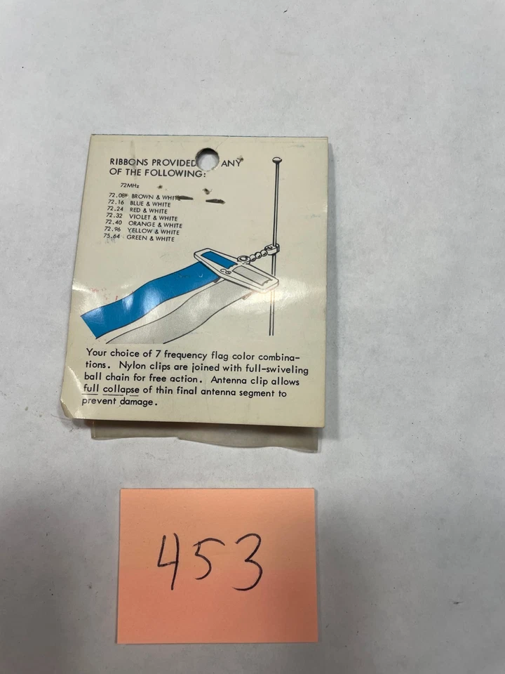 VINTAGE  R/C AIRPLANE, CARL GOLDBERG, 72.16 FREQUENCY FLAG, BLUE & WHITE  #333 - Image 4 of 4