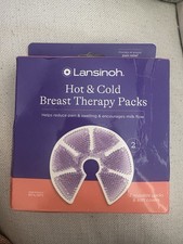 Lansinoh Hot Cold Breast Therapy Packs 2 Reusable Packs with Covers, Purple, NIB