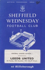 Sheffield Wednesday v Leeds United programme, 1967-68