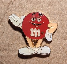 Vintage 1997 Red M&M, Mars Candy Lapel Pin Back