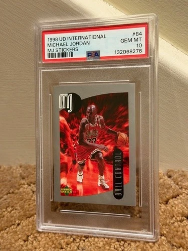 1998 UD International Michael Jordan PSA 10 #84 Stickers Card LOW POP 10