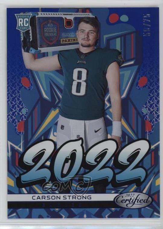 2022 Certified 2022 Mirror Blue 50/75 Carson Strong #2022-6 Rookie RC ms9