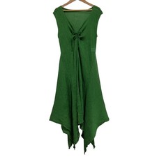 me ISSEY MIYAKE georgette sleeveless dress, MI31FH493, green Women USED