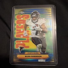 2025 Topps Chrome Football Bijan Robinson Power Players BLUE Refractor /150