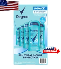 Degree Antiperspirant Deodorant Shower Clean 2.6 oz 5 pack Free Shipping