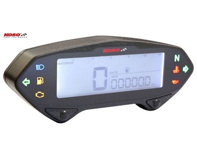 Tachometer Tacho KOSO DB01RN schwarz mit Drehzahlmesser Digital ABE Universal