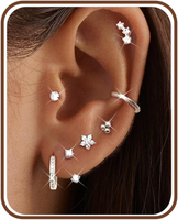 7 Paar Ohrringe Gold Silber Set Chirurgenstahl Ohrringe FüR Damen Piercing Ohr H