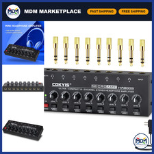 Ultra-Compact Headphone Amplifier - Stereo/Mono Switch, 8 Channel Mini Audio Mix