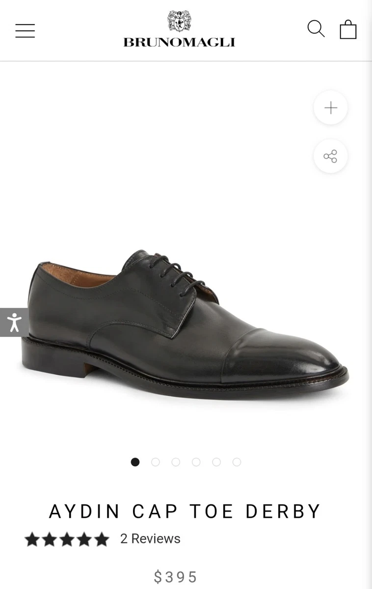 Bruno Magli Platinum Black Leather Derby Men’s Size 11.5 M Italy Dress Salerno Derby – Bruno Magli main image 2