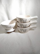 Rae Dunn (3) SOUP Bowls With Handles &amp; (1) SOUP Cereal Bowl by Magenta