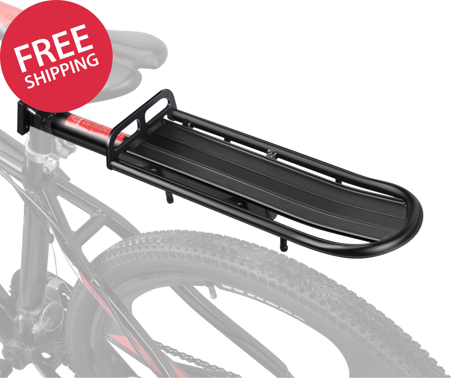 Adjustable Bicycle Carrier Rack, 20Lb Capacity, Black - Back