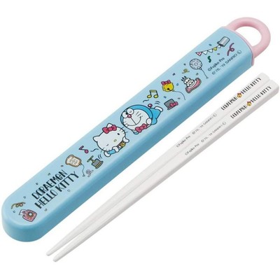 Doraemon & Hello Kitty Essstäbchen & Etui Set 16,5 cm Mittagessen...
