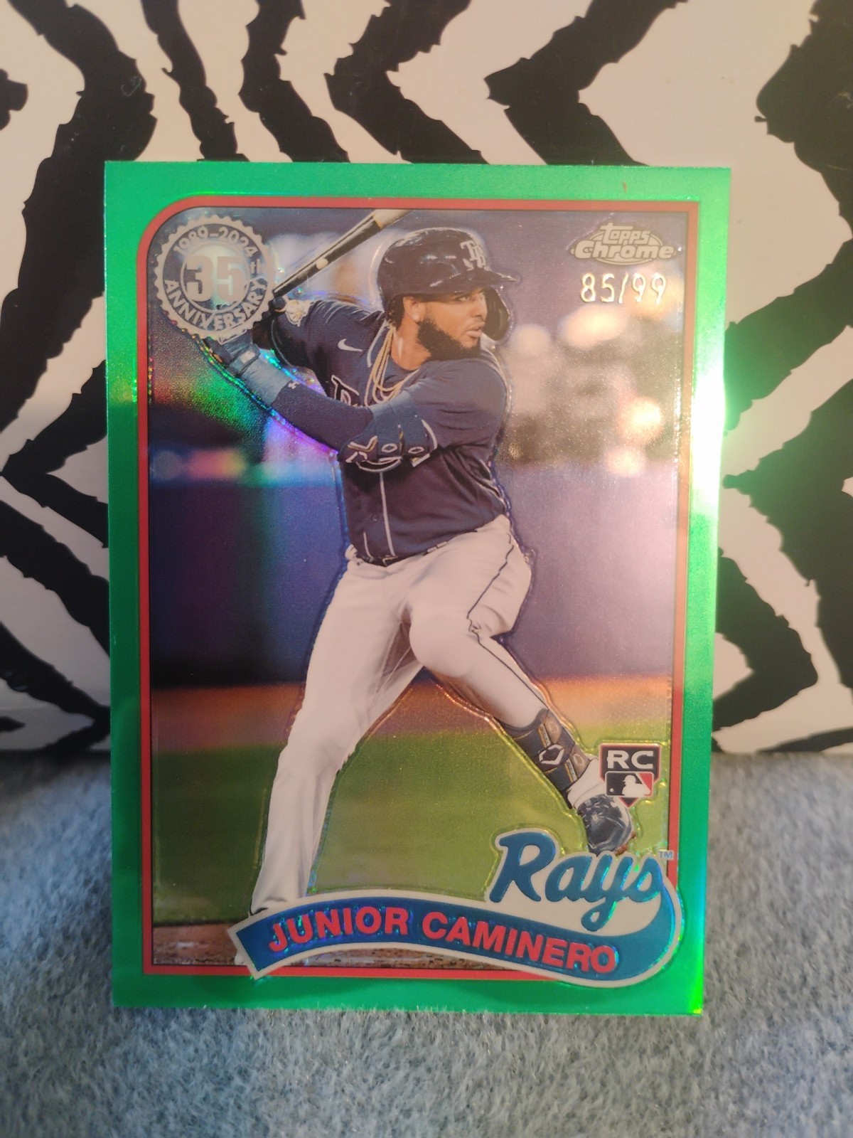 Junior Caminero 2024 Topps Chrome 1989 Topps Baseball 89CB-15 Green RC /99