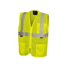Hi Vis Self-Extinguishing FR Safety Vest for Men Women - Small Yellow/Green