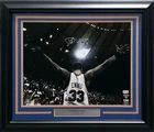 Patrick Ewing Signed Framed 16x20 Photo Knicks (Damaged Frame) Beckett #W436904