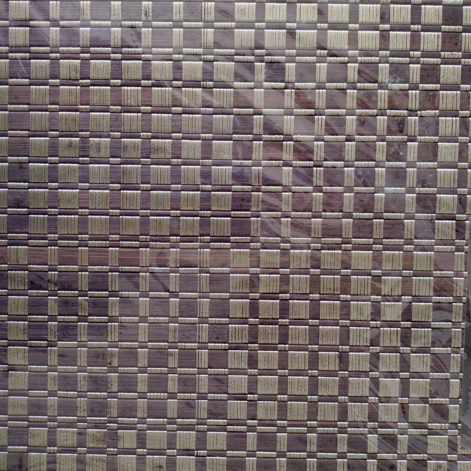 Benson Mills Checkered  Bamboo Placemat Square  14" x 14"  Set of 4 Boho Stylish - Image 3 of 4