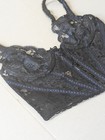 VINTAGE JEZEBEL RENEE OF HOLLYWOOD BLACK AND BLUE LACE CORSET Bustier Top — photo 2