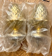 Vintage Pinecone Acorn or Pineapple Shaped brass Metal Finials. Set of two Vintage Pinecone Acorn or Pineapple Shaped brass Metal Finials. Set of two - Image 1