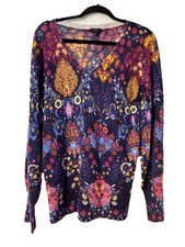 Talbots Plus Sz X Pure Cashmere sweater Floral Long sleeves retails 199