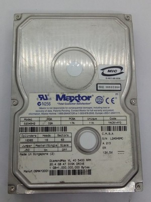 MAXTOR DiamondMax  IDE 20,4GB FESTPLATTE 32049H2  PATA 3,5''#FP4650