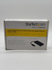 StarTech 3-Port Portable Aluminum USB 3.0 Hub Gigabit Ethernet Adapter Black