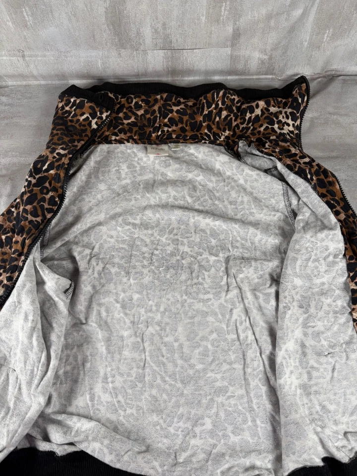 Rafaella Sport Jacket Women's Size PS Full Zip Leopard Print Fleece - Image 4 of 4