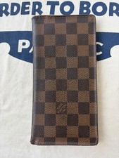 Authentic Louis Vuitton LV Damier Ebene Brazza Wallet Brown Long Bifold
